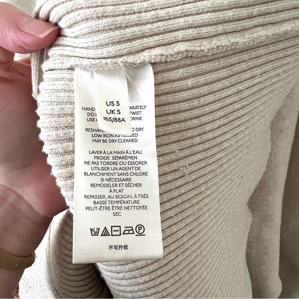 Free People Oversized Cream Sweater Midi Dress with Balloon Sleeves - Picture 8 of 11